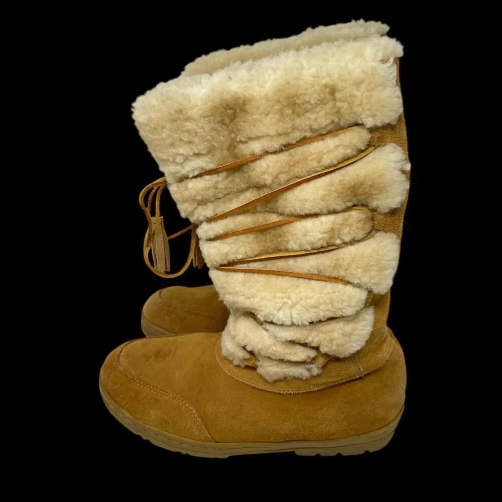 J. Crew Shearling Brown Suede Adirondack Winter Boots Size‎ 9